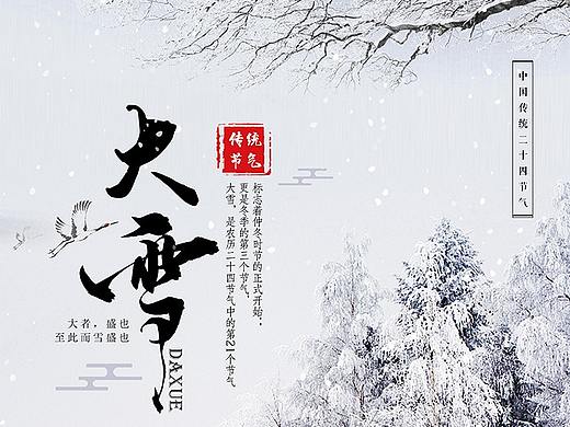 简洁大雪24节气海报
