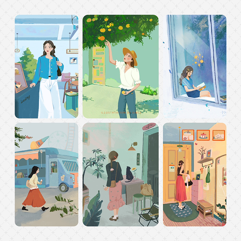 原创插画 |一些美好生活场景（图ZMzM5Mjc1MjQ0） - 商业插画 - 站酷设计师彩树Aimee原创素材 - 站酷ZCOOL