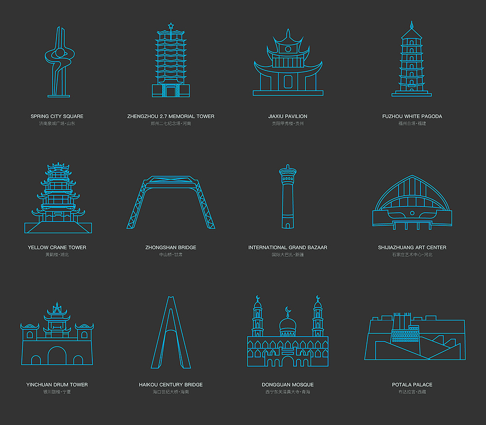 中国每个城市的标志图片