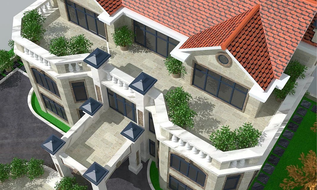 安徽自建房设计,狮子座建房设计,八角形别墅设计