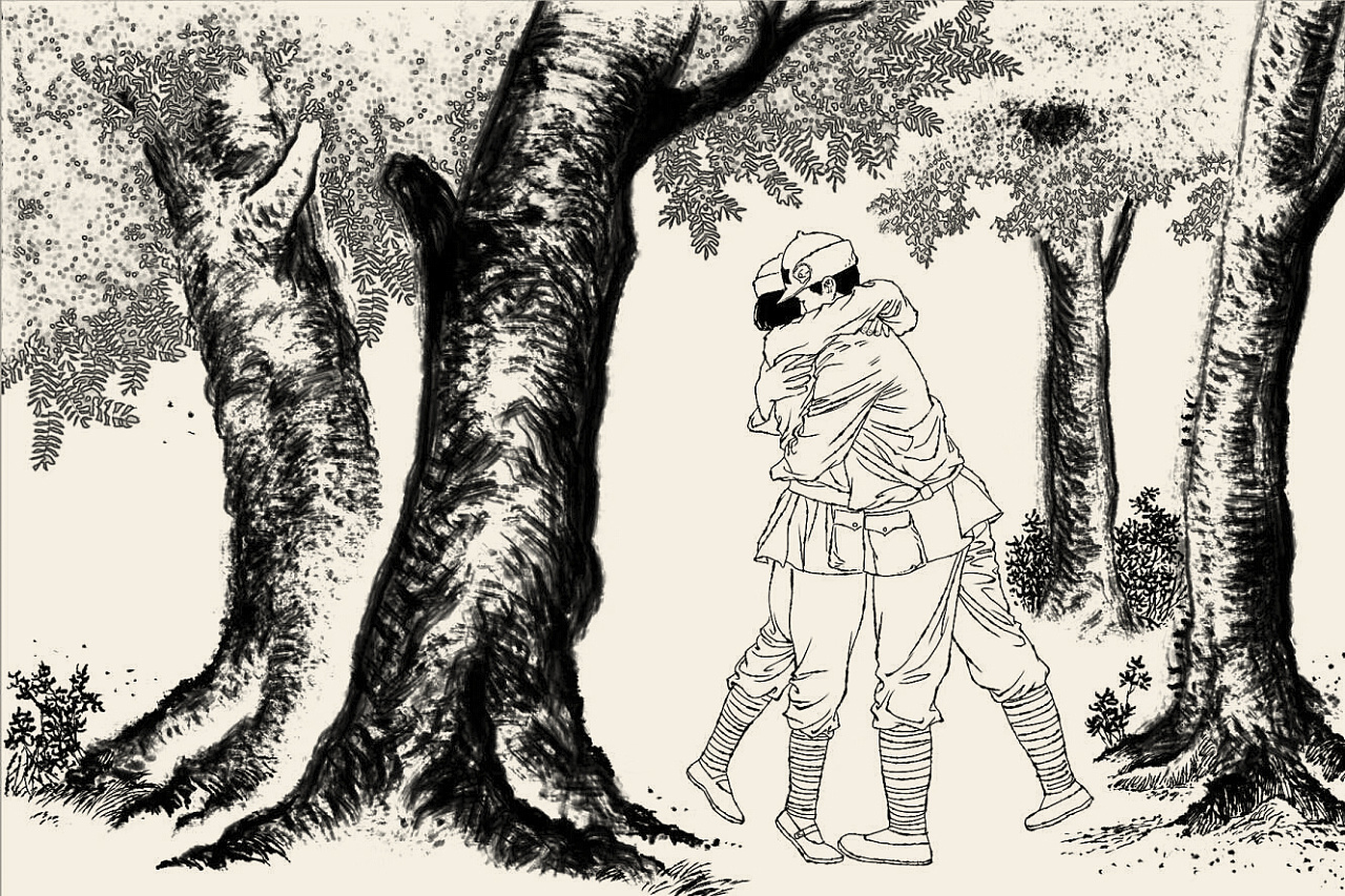 写实漫画,写实插画,老连环画小人书,写实军事插画