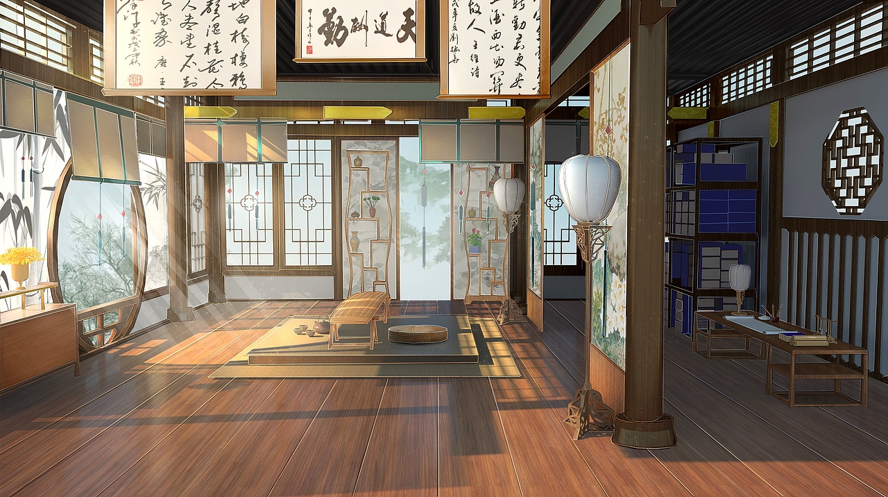 分享收藏大厅戏楼梦境古风场景五月合集五月份一些图小练习庭院摸个