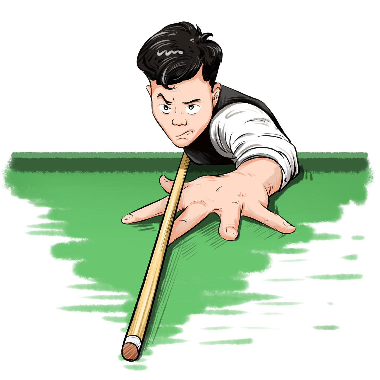 手绘台球桌球运动插图插画