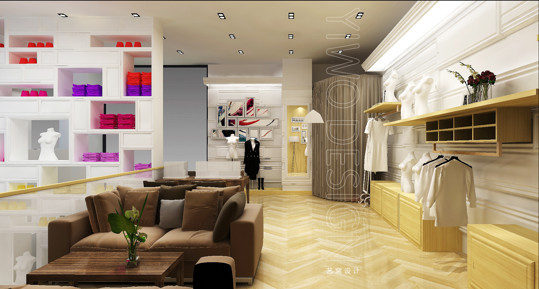 服装店设计|羊绒服饰店面设计