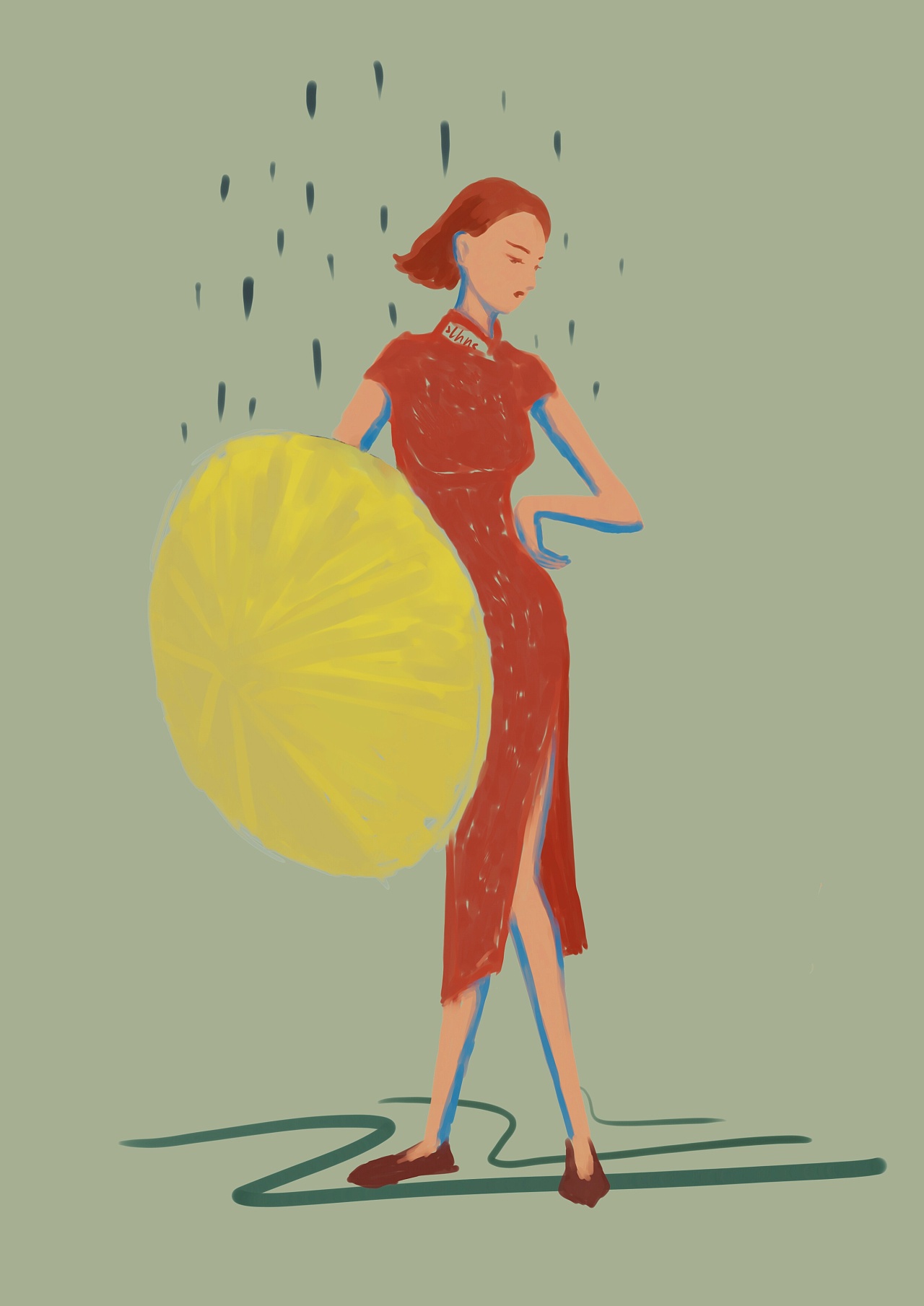 雨巷少女|插画|插画习作|李虹娜 - 原创作品 - 站酷 (zcool)