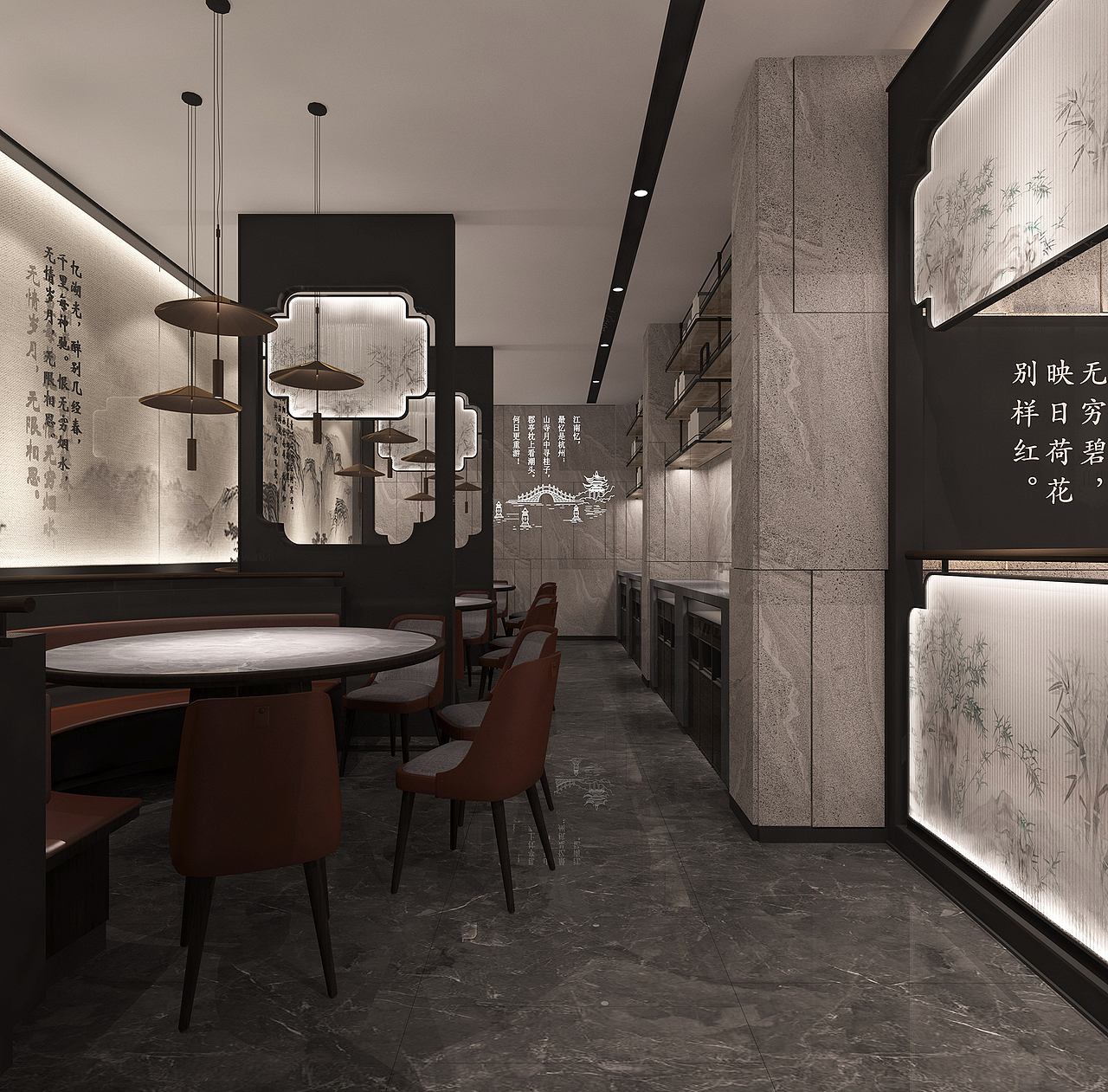 餐饮项目：杭州新周记平海路店室内设计方案（图ZMjc1NDM1MTk2） - 酒店餐饮设计 - 站酷设计师云言晟品原创素材 - 站酷ZCOOL