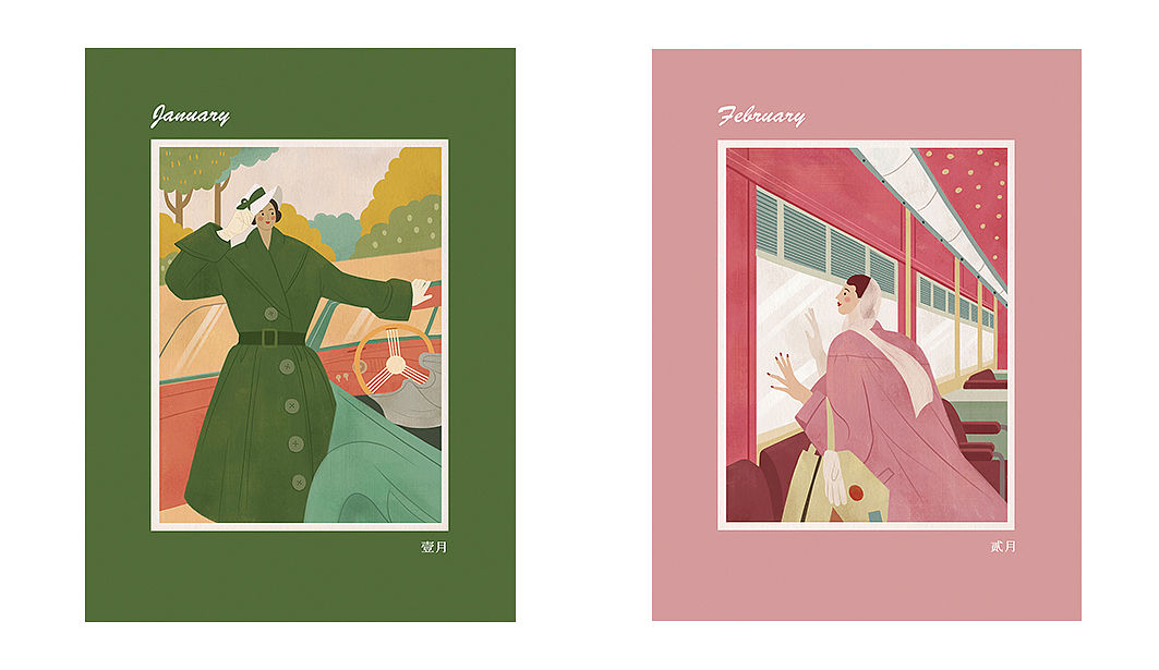Vintage Fashion-复古时尚系列插画（图ZMjM0MzIzNjQ4） - 艺术插画 - 站酷设计师JoanMa插画原创素材 - 站酷ZCOOL