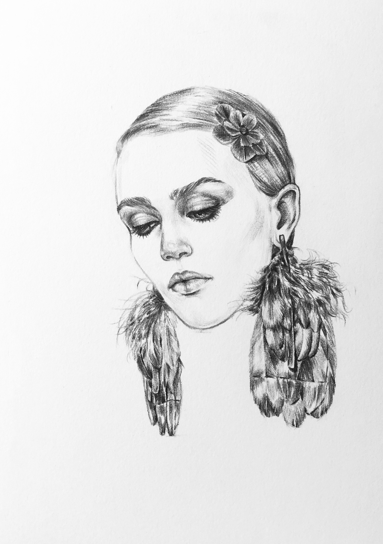 时尚头部造型手绘