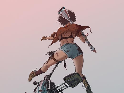 机车少女（个人主页-ZMzExMjQ0ODQ=） - 单幅漫画 - 站酷设计师CheeseGin原创素材 - 站酷ZCOOL