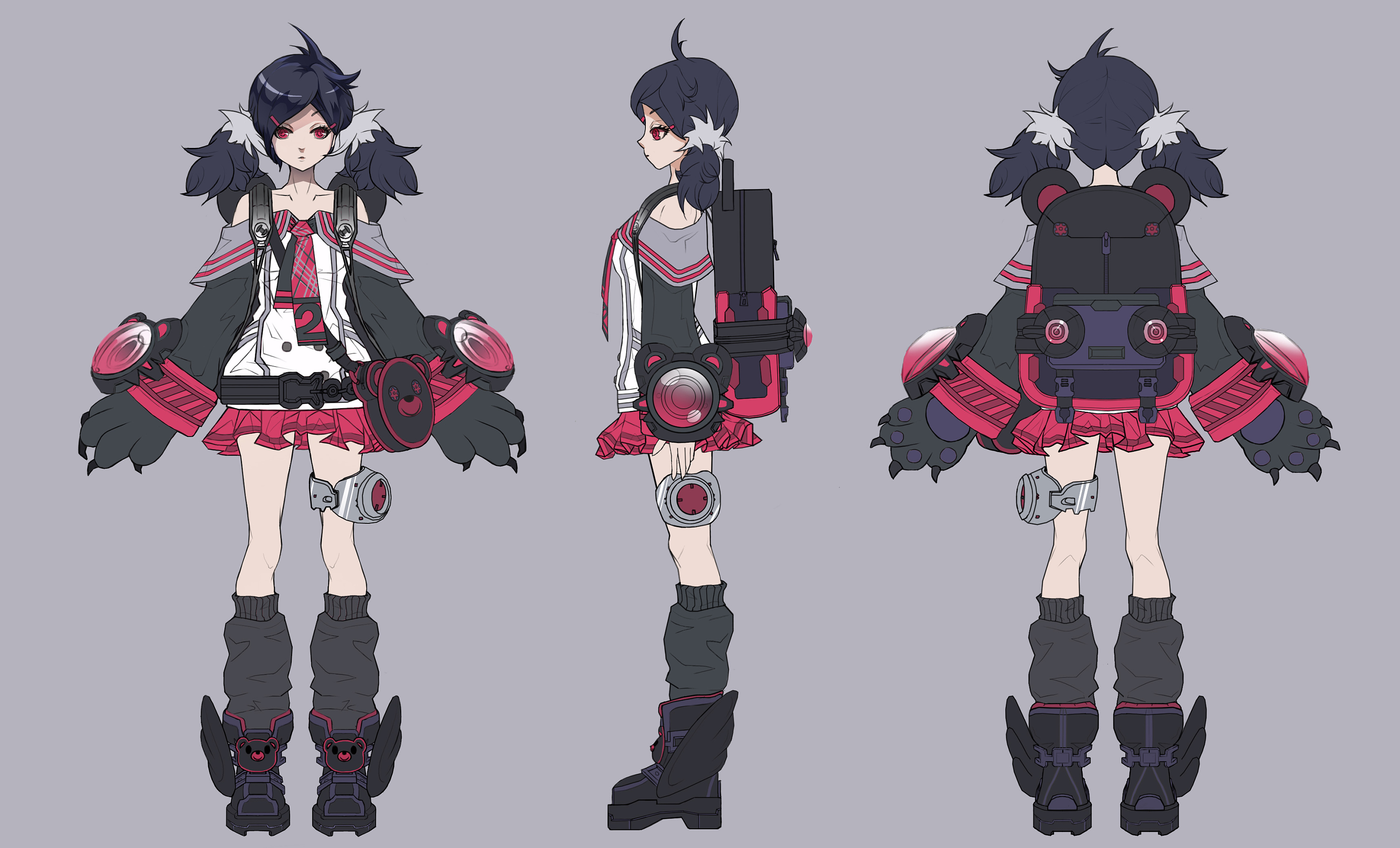 学院风机甲软妹白,黑组合