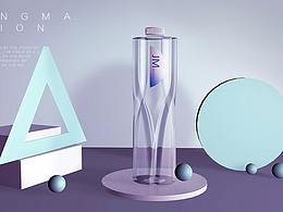 C4D矿泉水瓶建模海报练习