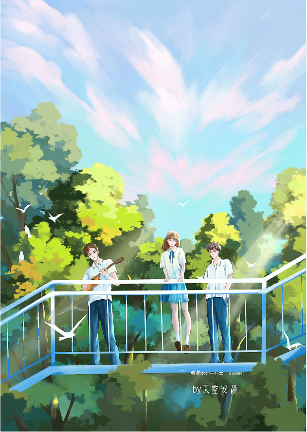 斑斓夏日（图ZMjY1MTg5NzI0） - 艺术插画 - 站酷设计师天空安靜原创素材 - 站酷ZCOOL
