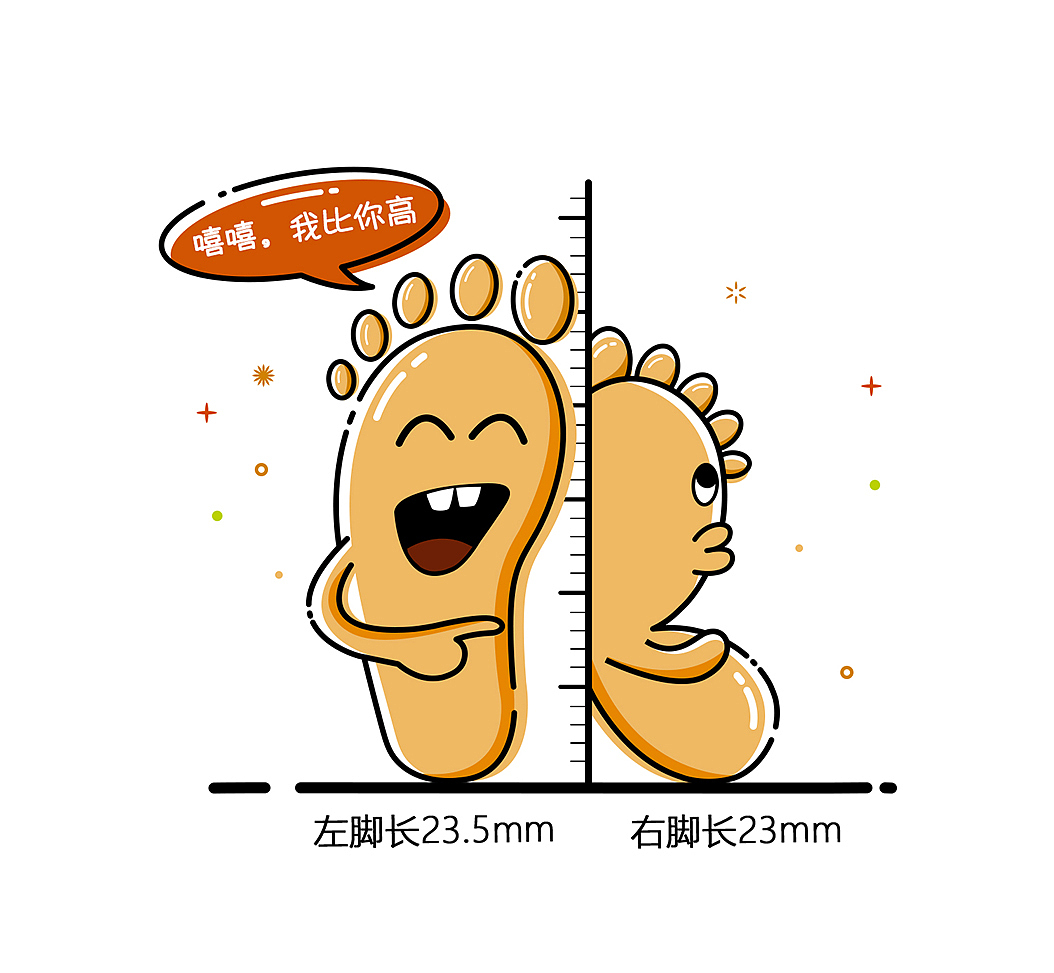 脚型数据报告卡通形象（图ZOTM0Njg1MDA=） - 艺术插画 - 站酷设计师疯狂打码中原创素材 - 站酷ZCOOL