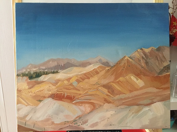 油画 丹霞地貌
