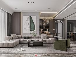 客厅与书房/餐厅一体