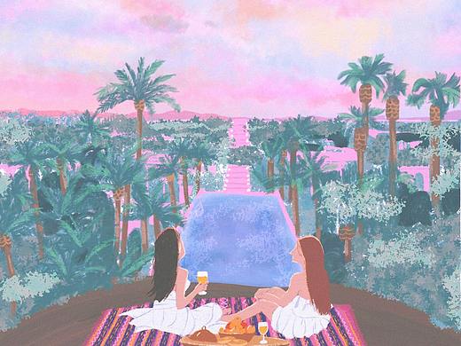 摩洛哥旅行插画