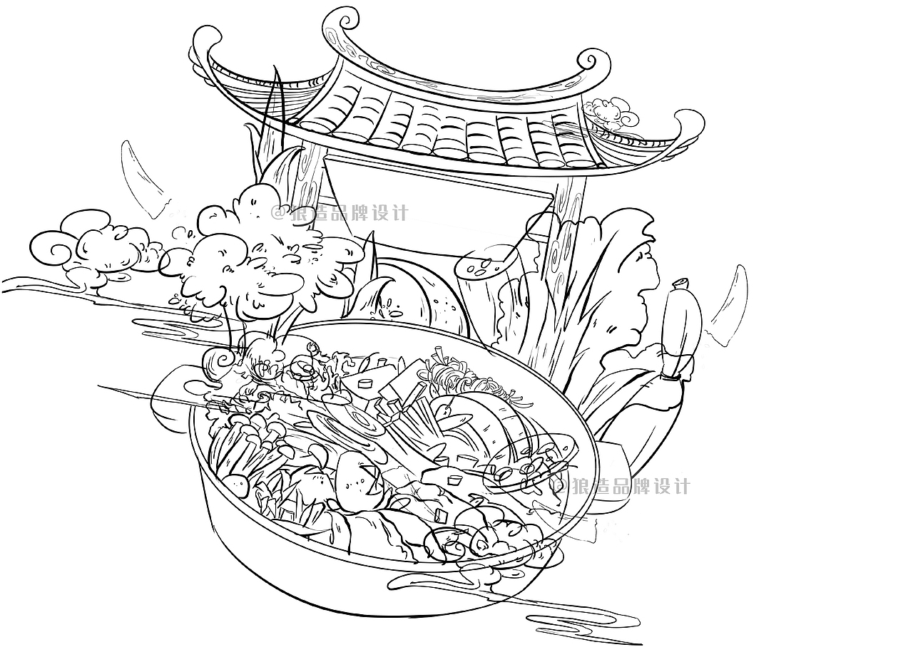 重庆火锅插画包装设计（图ZMjQwMjE4MTUy） - 商业插画 - 站酷设计师狼造创意设计原创素材 - 站酷ZCOOL