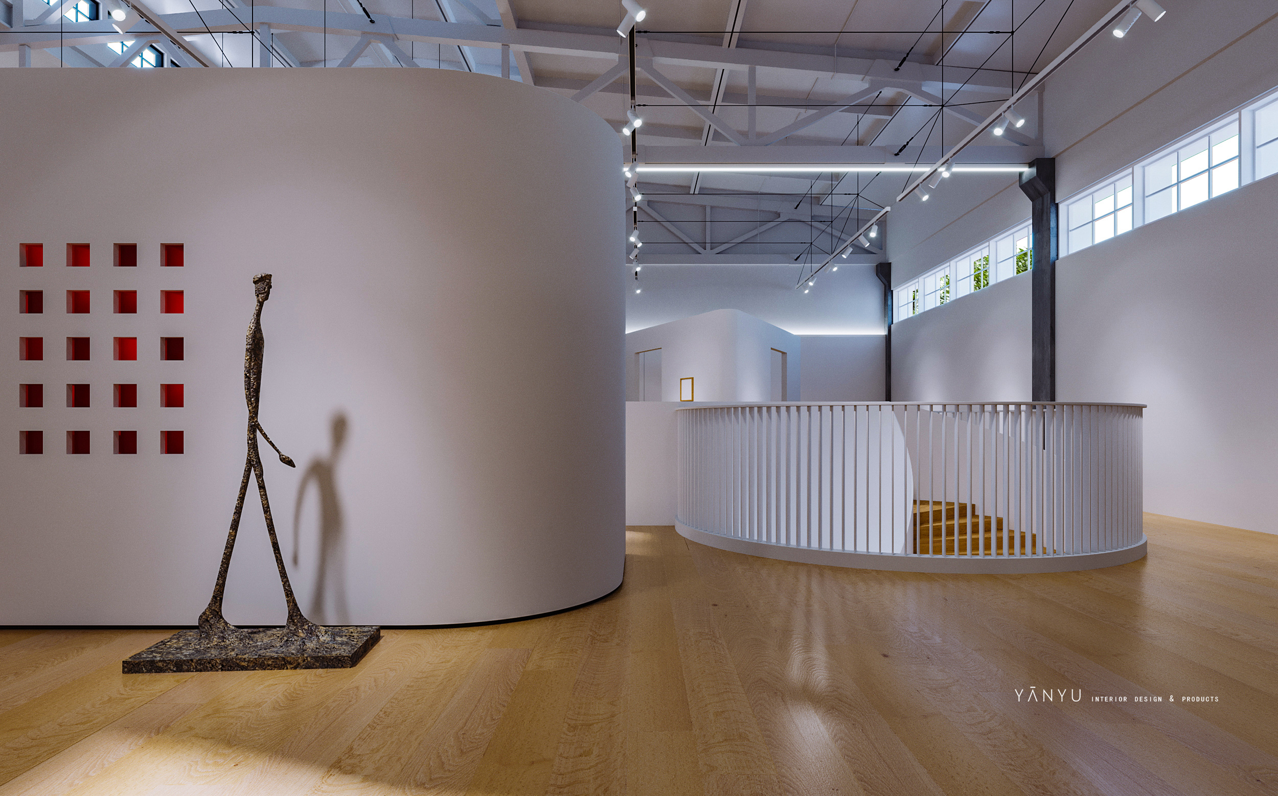 言昱设计新作|艺术展览中心|空间|家装设计|言昱设计_原创作品-站酷