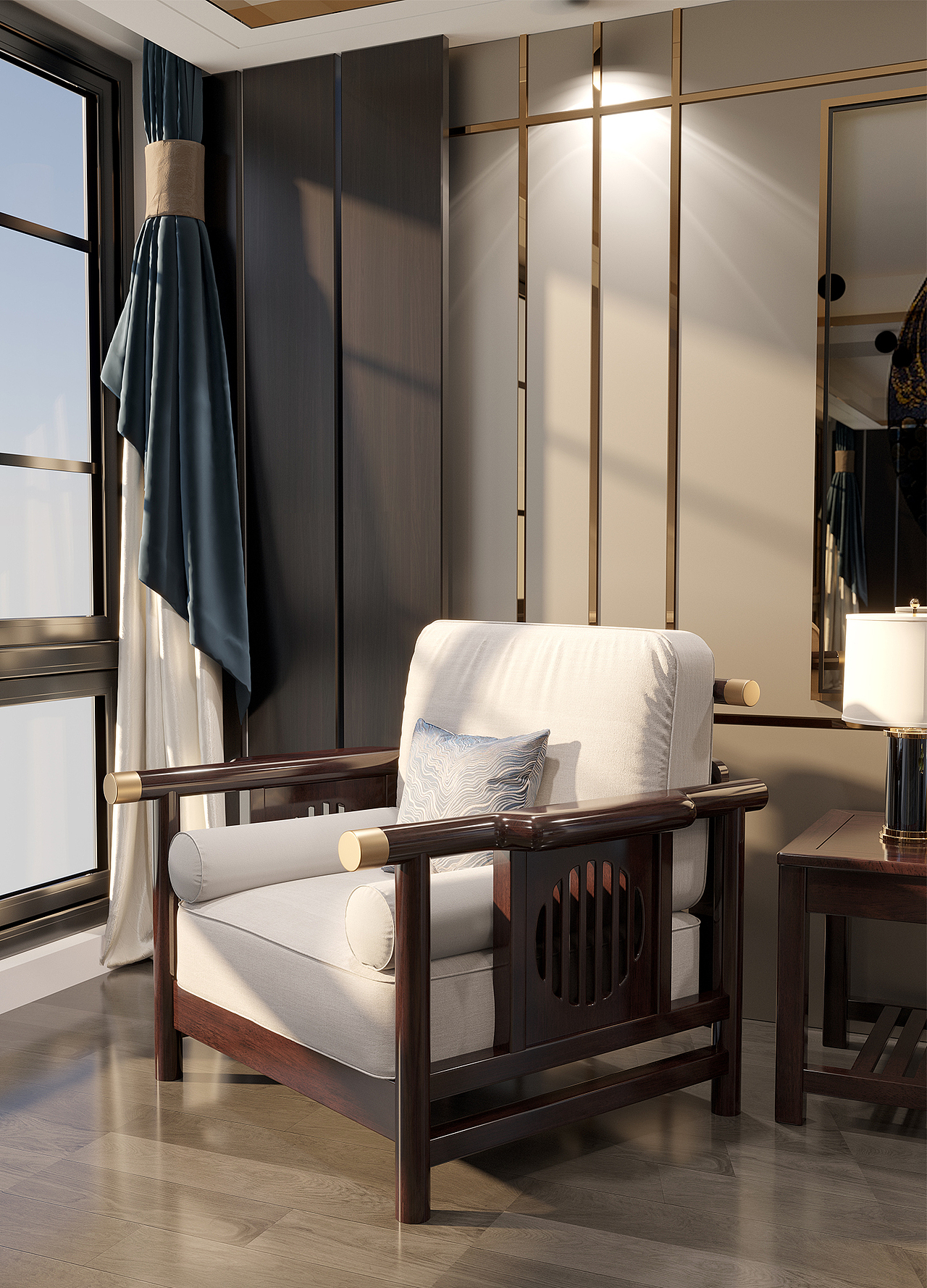 新中式家具写实渲染