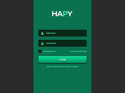 每日UI挑战 #1 绿色主题的登入界面