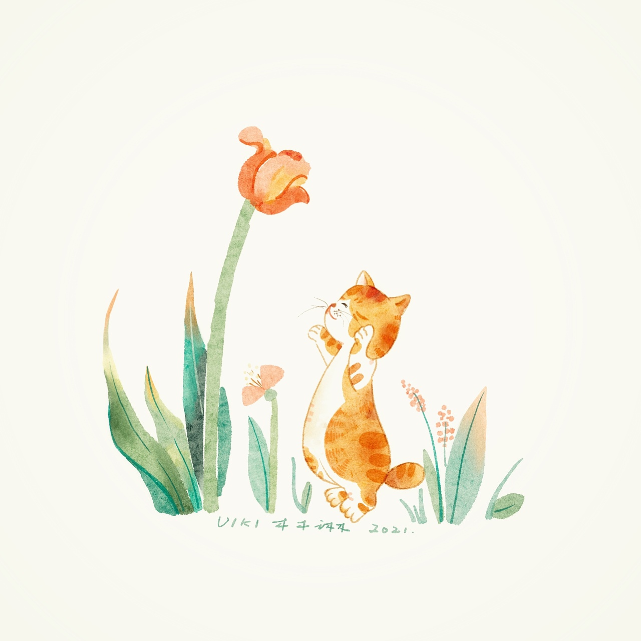 一组治愈系动物主题插画