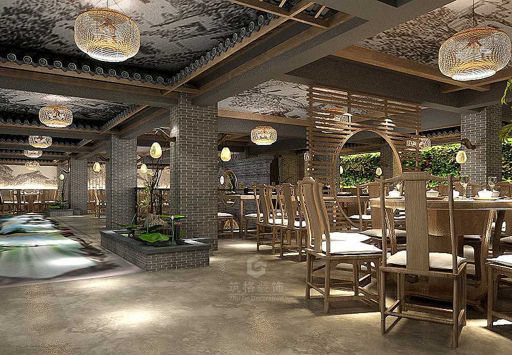 成都酒店装修设计|成都工装服务|筑格装饰|1+1酒楼案例