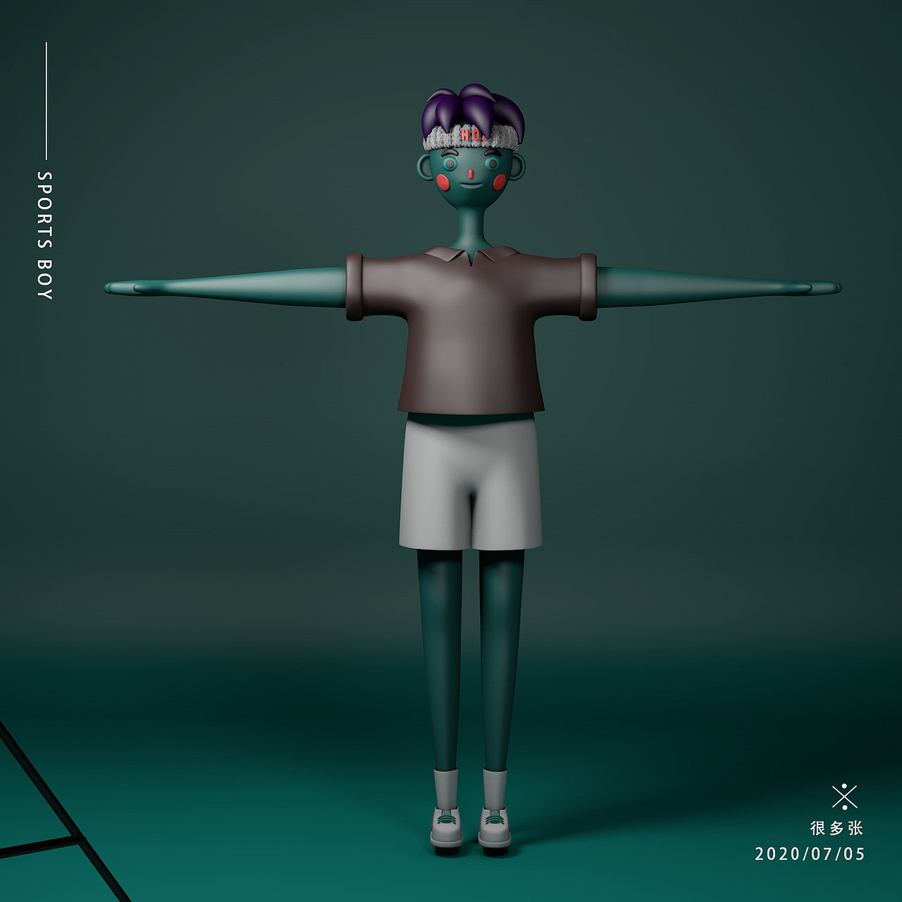 Cinema 4D  角色练习运动小男孩