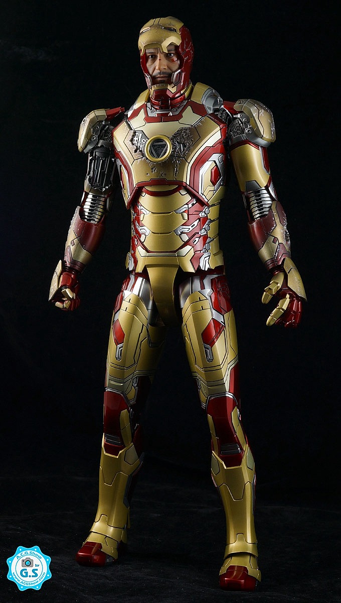 1:6 HOT TOYS 压铸合金系列 - 钢铁侠3:钢铁侠MK42战损版