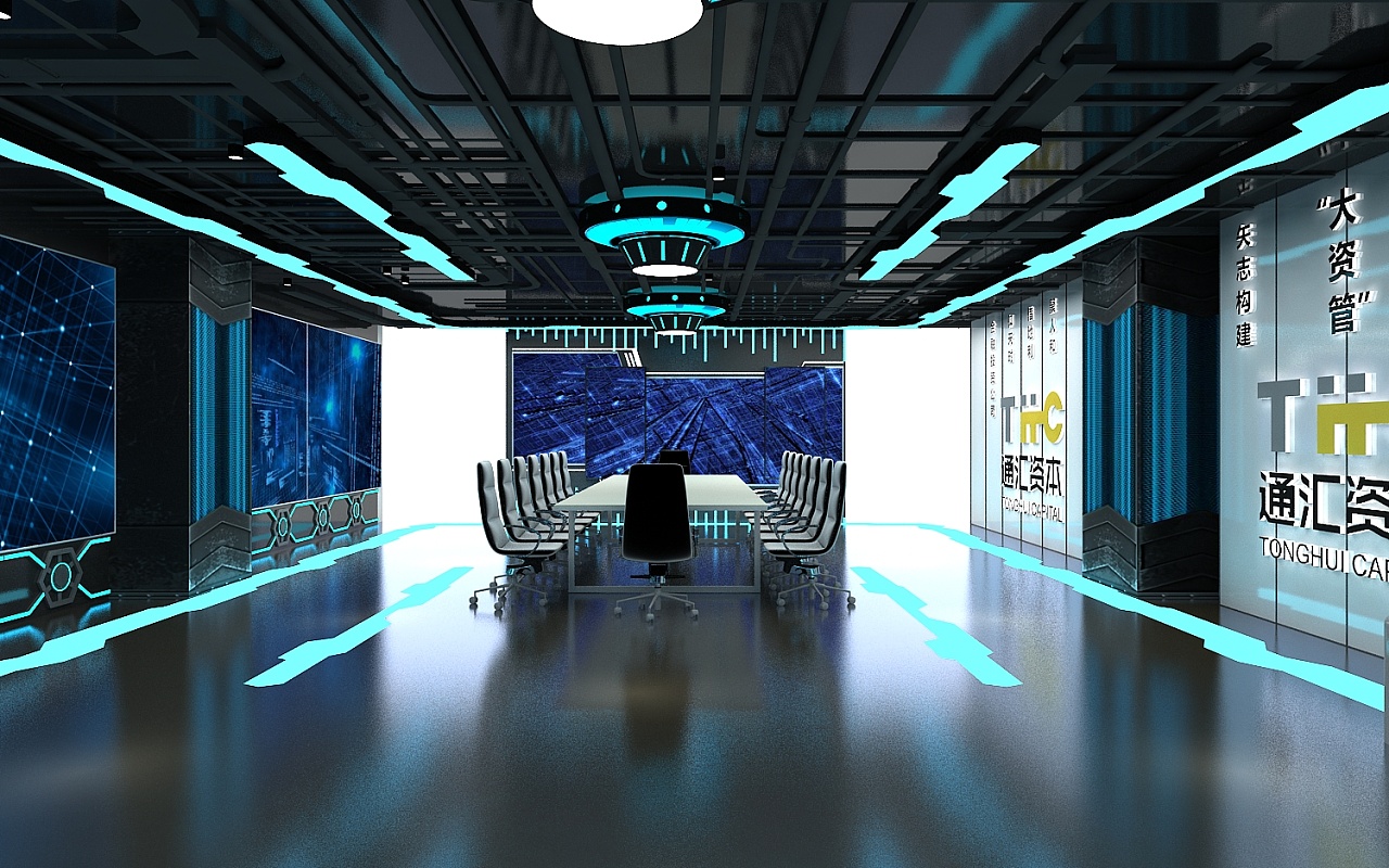 科技感会议室|三维|建筑/空间|设计小丸子j - 原创作品 - 站酷 (zcool