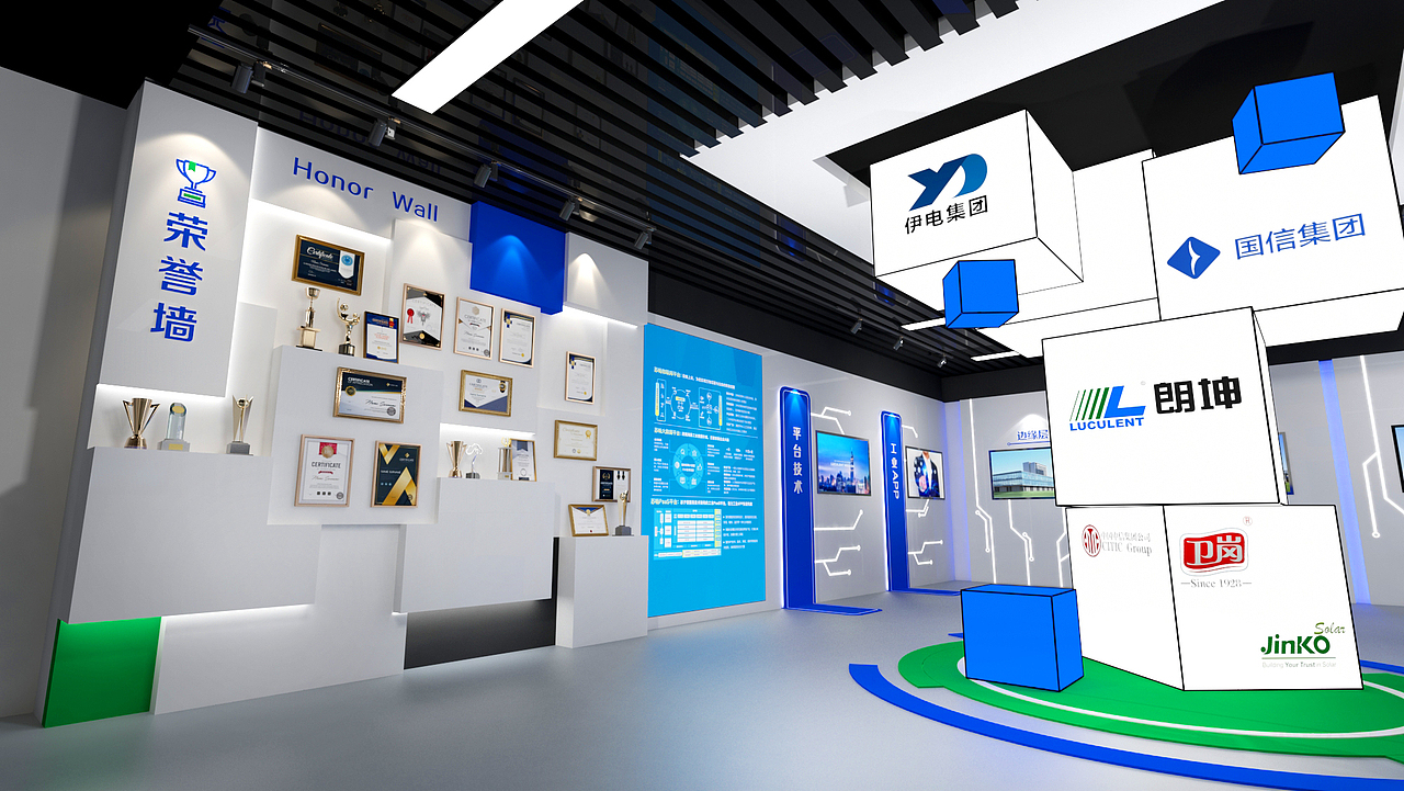 朗坤企业展厅设计（图ZMjIwOTAwMjMy） - 建筑/空间 - 站酷设计师白桦林创意设计部原创素材 - 站酷ZCOOL