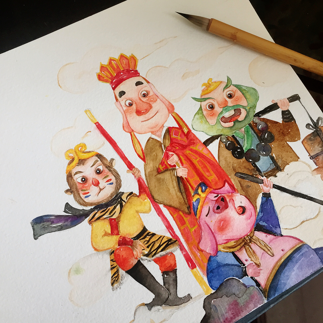 水彩插画西游记