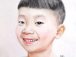 彩铅小男孩