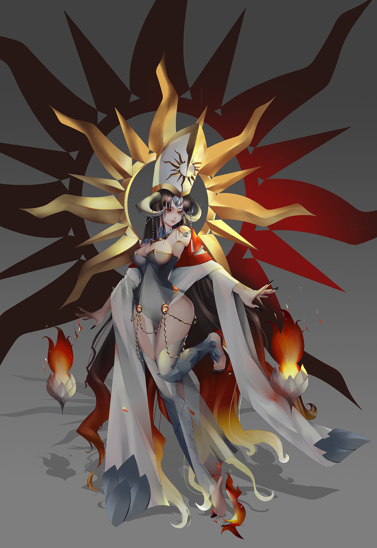 游戏原画×原创火女