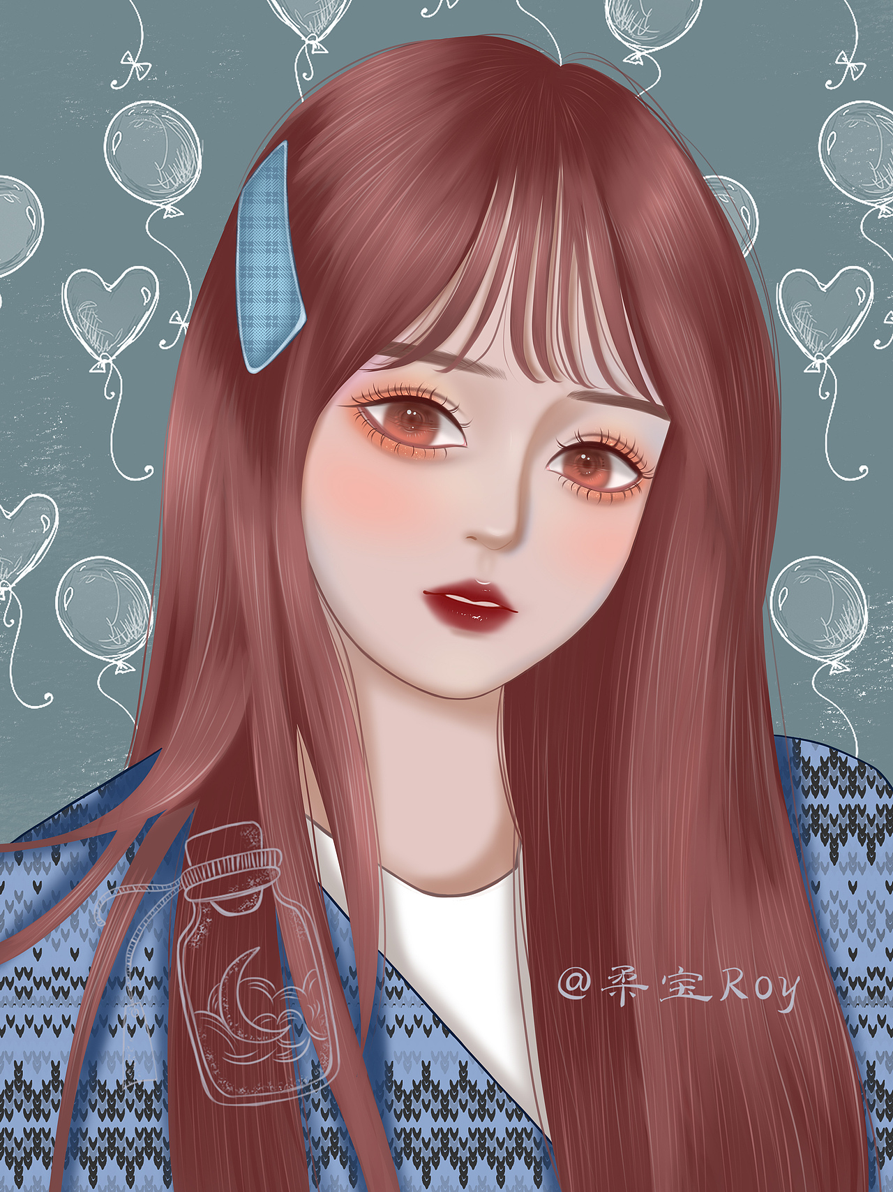 人像手绘插画（图ZMjQzMTA5OTA0） - 艺术插画 - 站酷设计师柔宝roy原创素材 - 站酷ZCOOL