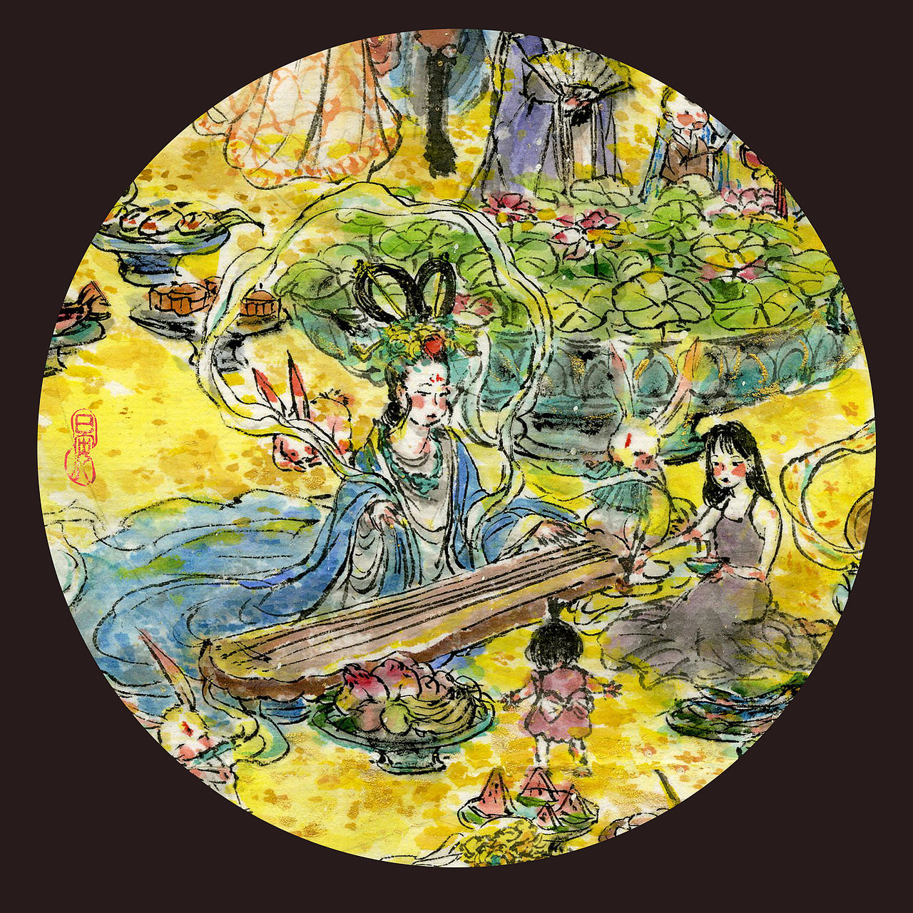 千里清光图(中秋贺图)(图ZMTI5NjA1ODI0) - 艺术插画 - 站酷设计师懿晏原创素材 - 站酷ZCOOL