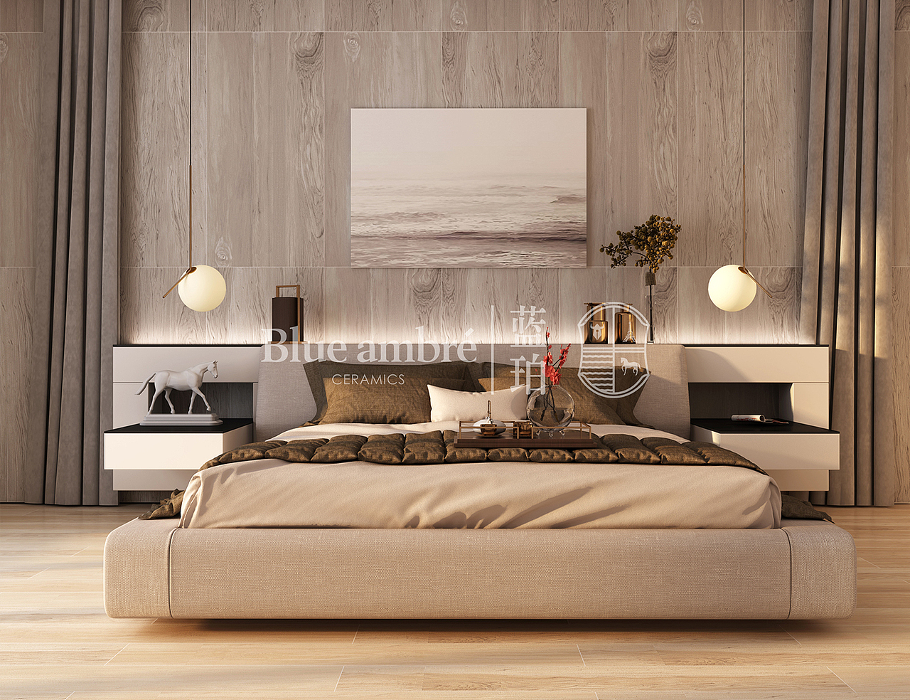 蓝珀瓷砖卧室空间搭配方案（图ZMTU5Mjc4NjI4） - 家装设计 - 站酷设计师言兮之原创素材 - 站酷ZCOOL