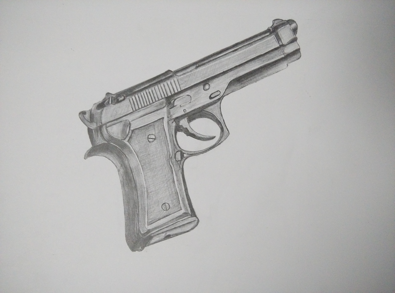 手绘手枪
