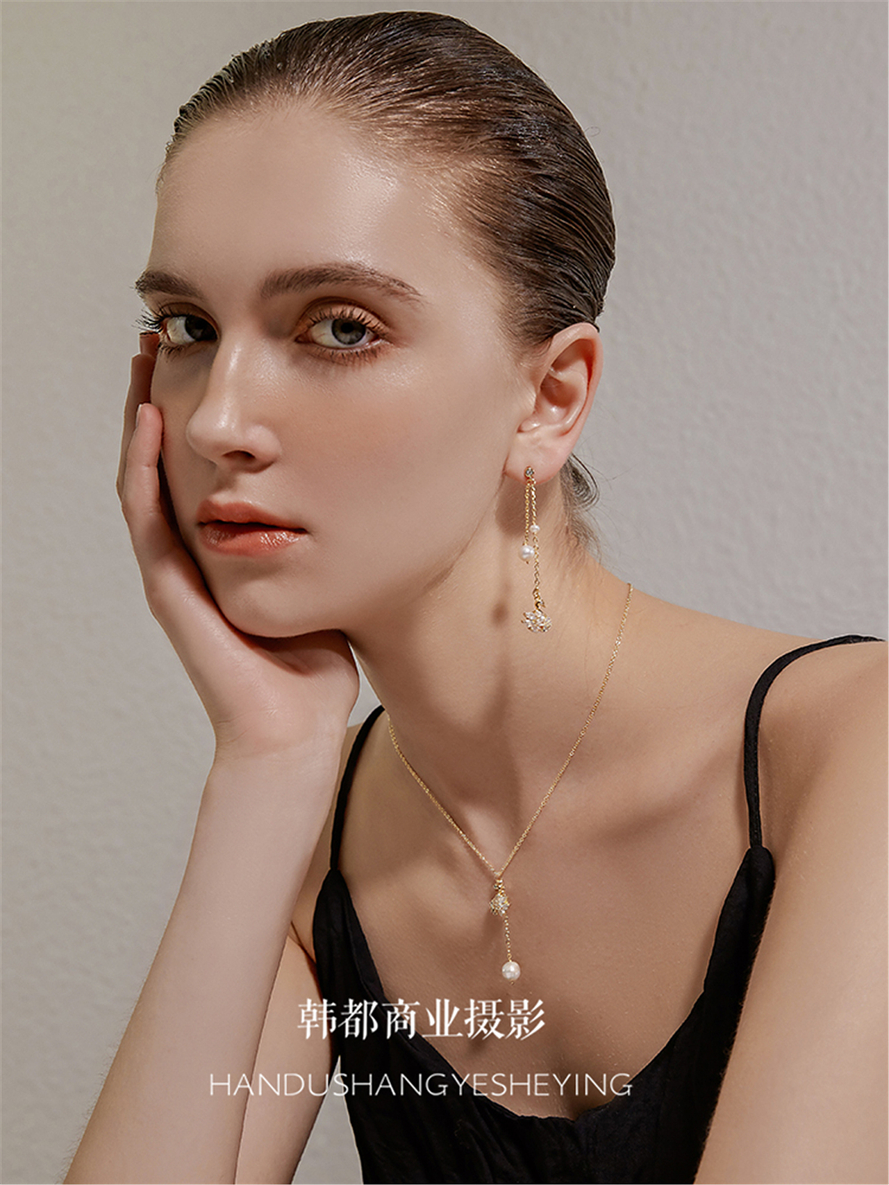 女外模耳钉项链戒指饰品定制拍摄