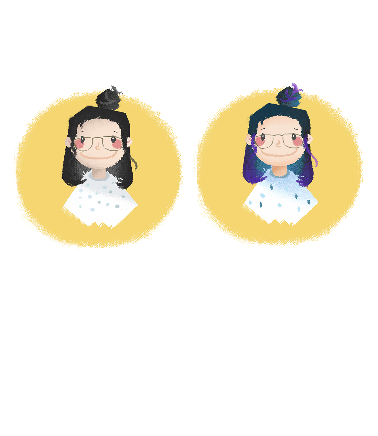 插畫練習-自畫像（圖ZMTc5MTAzMDg4） - 創(chuàng)作習作 - 站酷設計師Beata890131原創(chuàng)素材 - 站酷ZCOOL