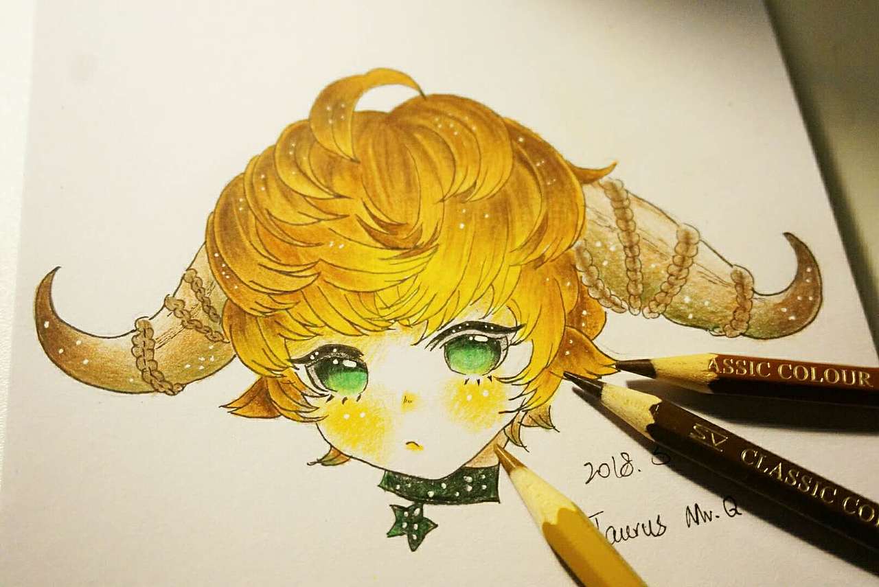 手绘彩铅12星座（图ZMTA1MzU3ODQw） - 艺术插画 - 站酷设计师瞎画画的乔啊乔原创素材 - 站酷ZCOOL