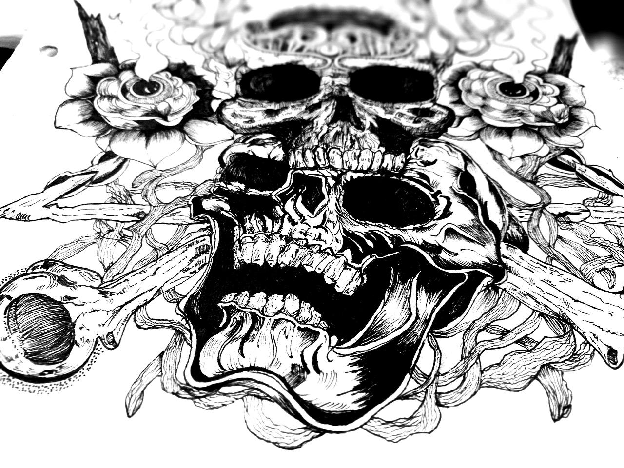 魔鬼骷髅头（图ZODU3MDQ4NTY=） - 艺术插画 - 站酷设计师xue小小桃原创素材 - 站酷ZCOOL