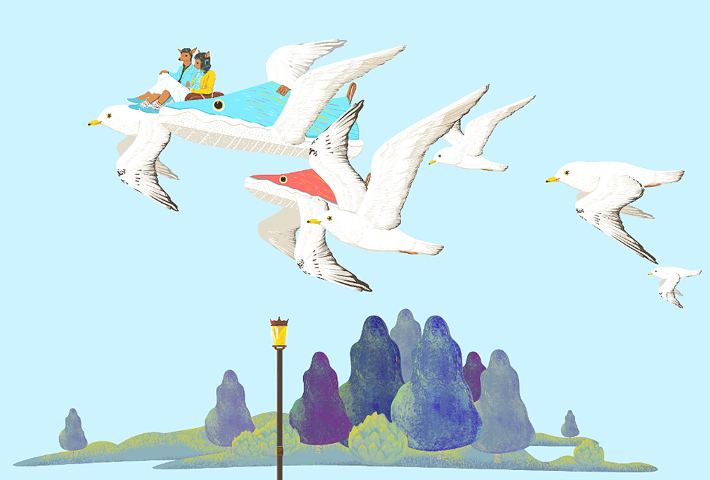 uin旅游鞋店面形象插画