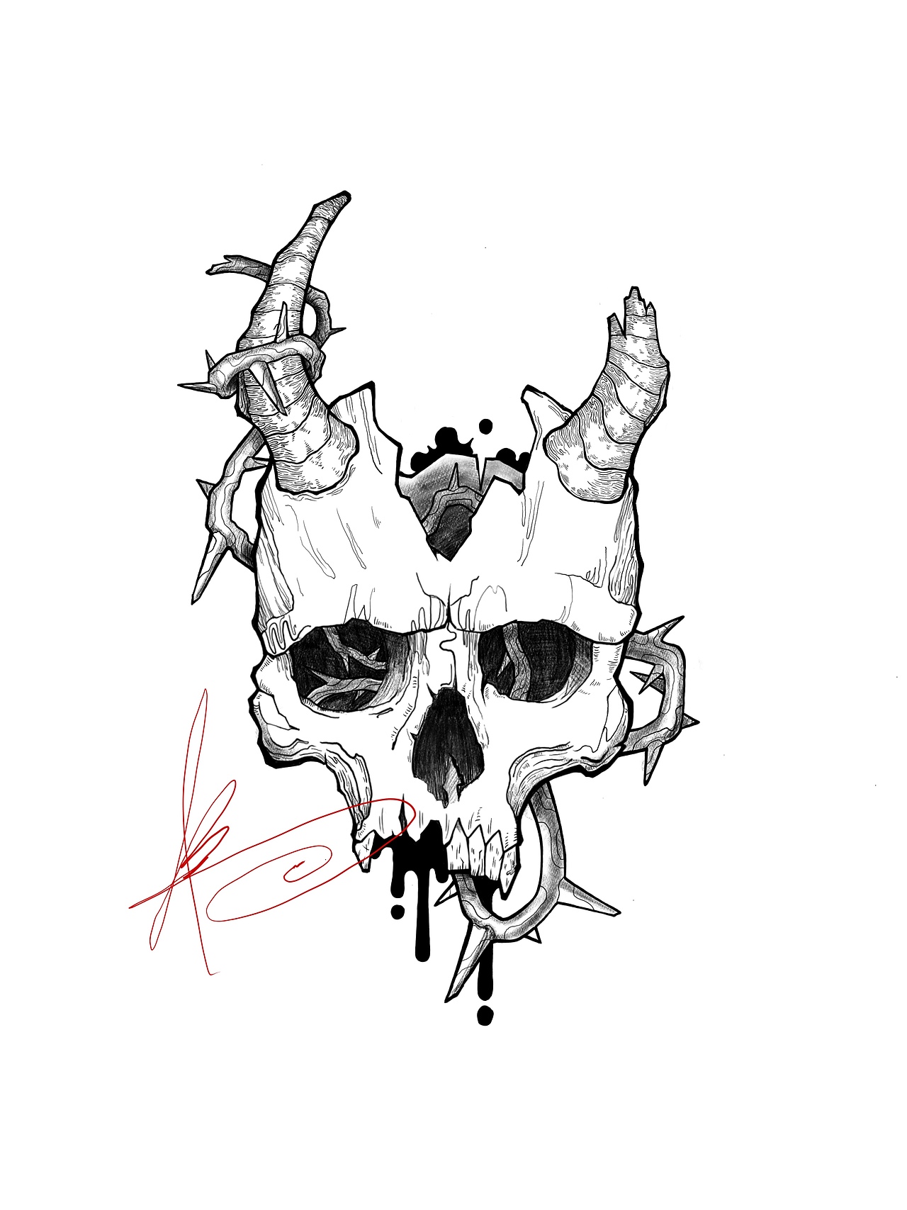 骷髅头暗黑系插画