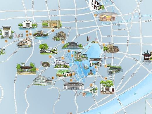 酒店手绘地图