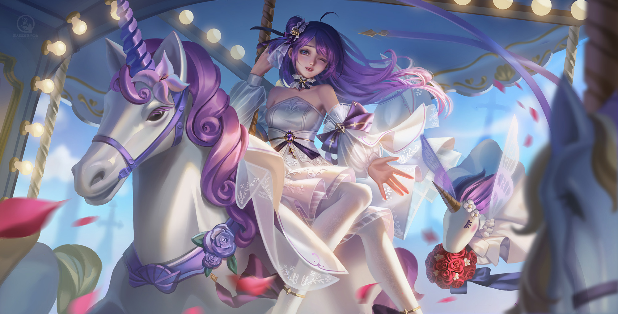 【匠人绘】美宣班学员横版作业2/lol/索拉卡/皎月|插画|游戏原画