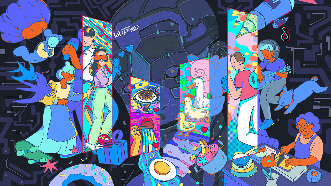 未來已來，字節(jié)跳動(dòng)（圖ZMjIzODg3NDgw） - 海報(bào) - 站酷設(shè)計(jì)師巫婆湯原創(chuàng)素材 - 站酷ZCOOL