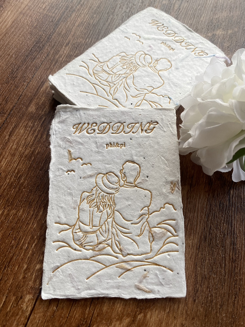 活版印刷种子纸婚礼感谢卡