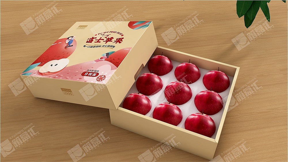 标品设计箱盒汇主创富士苹果包装设计