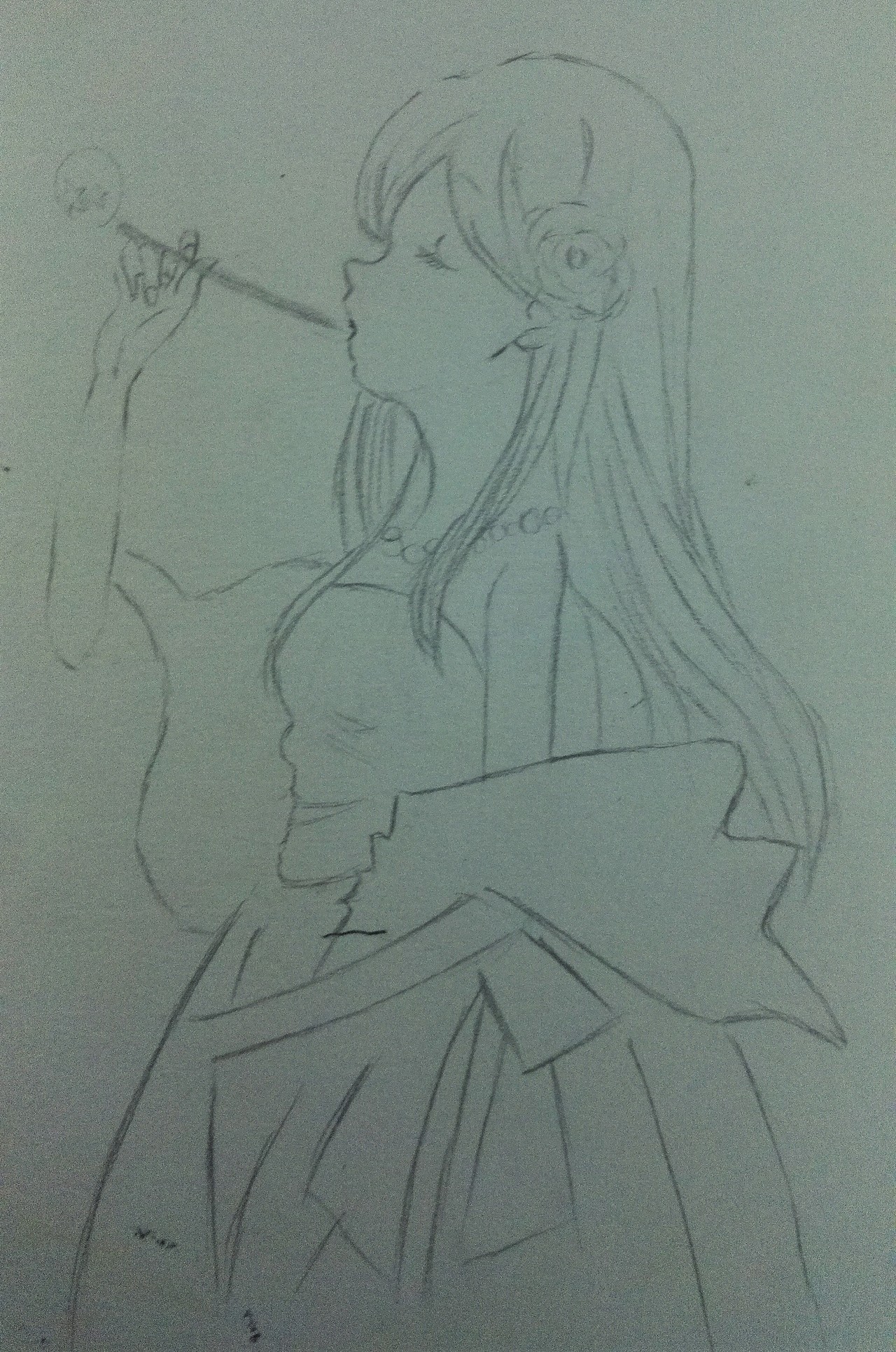 吹泡泡的小女孩