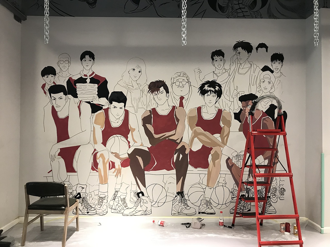 第一步 勾线笔 然后上色 调色的时候尽量加灰 让颜色暗下去